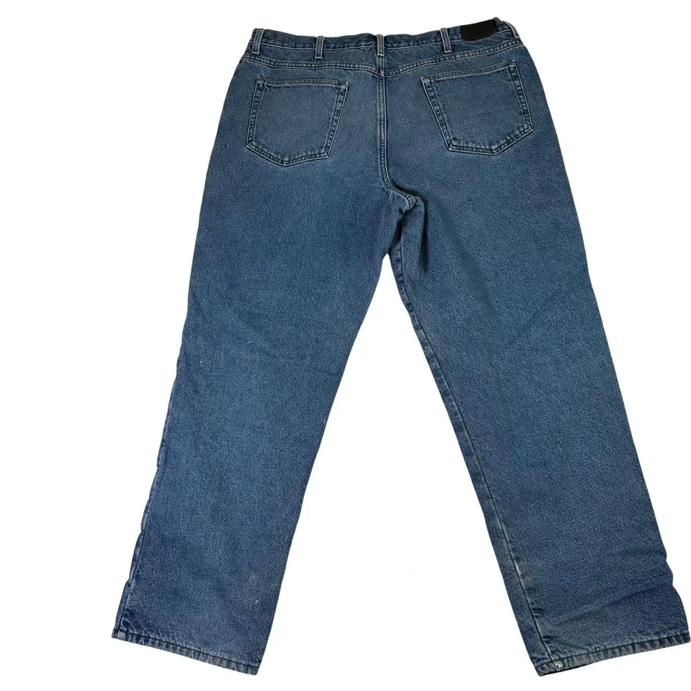 LL Bean Natural Fit Flannel Lined Denim Workwear Jeans Mens 40x32‎ Blue Cotton